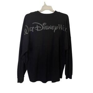 Disney World Spirit Jersey Black Long Sleeve Puff Print  Adult Large Oversized